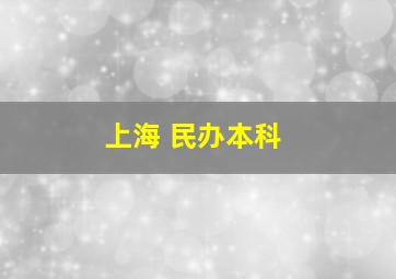 上海 民办本科